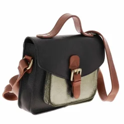 BALDONE sac cartable en cuir metallise