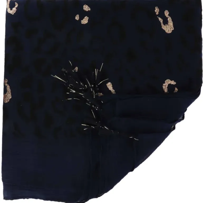 Echarpe Leopard, bleu