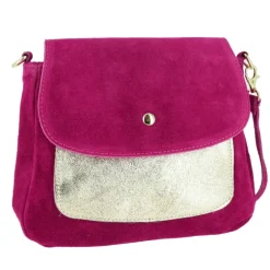 GOROKAS sac bandouliere en cuir effet metallisee