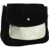 GOROKAS sac bandouliere en cuir effet metallisee