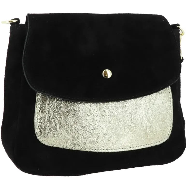 GOROKAS sac bandouliere en cuir effet metallisee