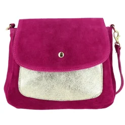 GOROKAS sac bandouliere en cuir effet metallisee