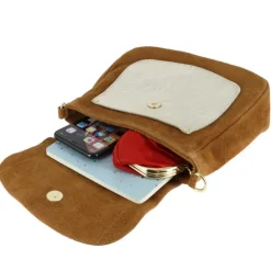 GOROKAS sac bandouliere en cuir effet metallisee