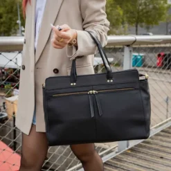 Grand sac cabas en cuir a bandouliere MORGANE