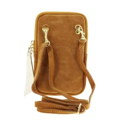 HACE mini sac a bandouliere pour telephone en cuir daim