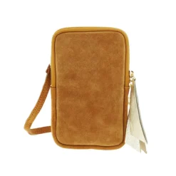 HACE mini sac a bandouliere pour telephone en cuir daim