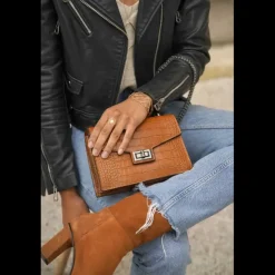 LIZMORE sac bandouliere effet croco