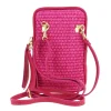 LOVIES sac pochette telephone en cuir effet paille