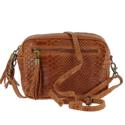 PACHO sac trotteur effet croco en cuir