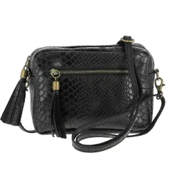 PACHO sac trotteur effet croco en cuir