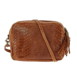 PACHO sac trotteur effet croco en cuir