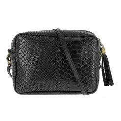 PACHO sac trotteur effet croco en cuir