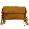 Sac a franges en cuir daim MILO