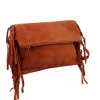 Sac a franges en cuir daim MILO