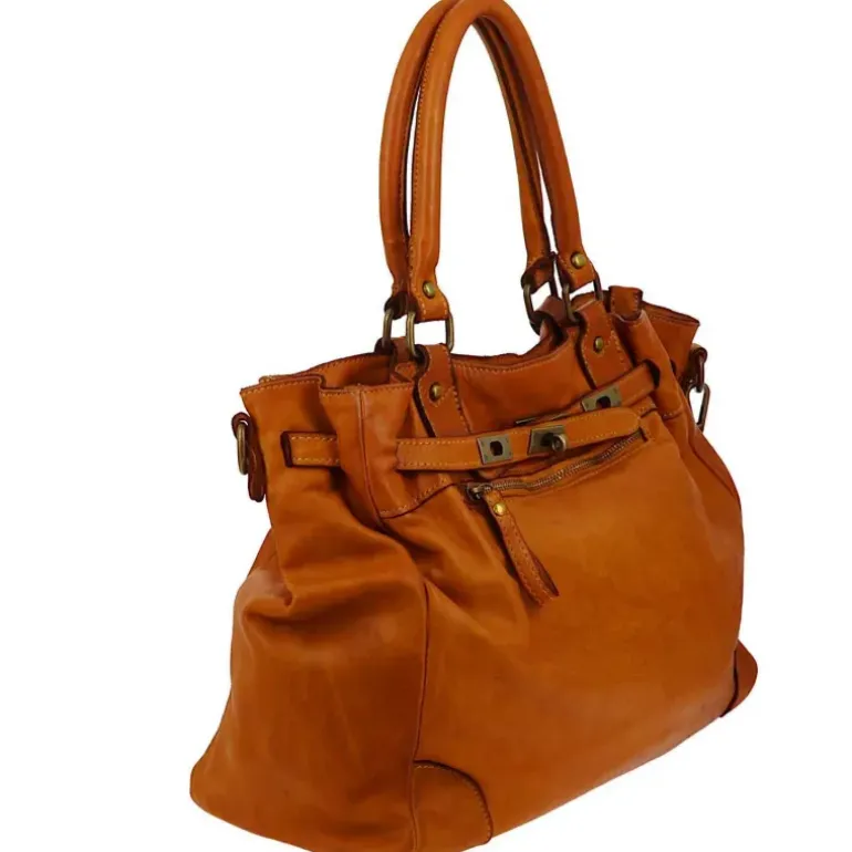 Sac cabas vintage en cuir CHIBIA
