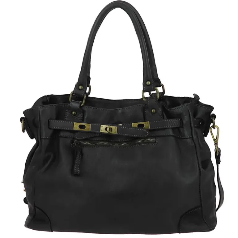 Sac cabas vintage en cuir CHIBIA