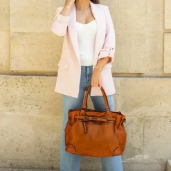 Sac cabas vintage en cuir CHIBIA
