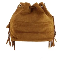 Sac seau a franges en cuir daim ORION