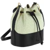 Sac seau en cuir effet paille AURORA
