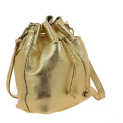 Sac seau en cuir metallise IRIS