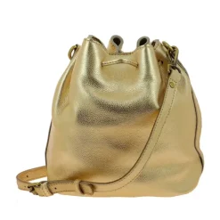 Sac seau en cuir metallise IRIS